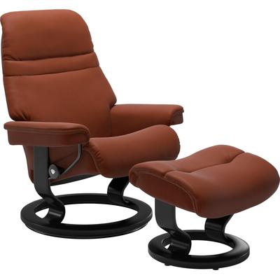 Relaxsessel STRESSLESS "Sunrise", braun (copper paloma), B:75cm H:100cm T:73cm, Leder BATICK: BATICK ist ein leicht korrigiertes, durchgefärbtes und genarbtes Möbelleder, bei dem die meisten Unebenheiten und Spuren in der Regel entfernt wurden.,... Image
