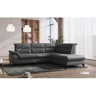 Ecksofa SIT & MORE "Astoria L-Form", grau, B:256cm H:91cm T:225cm, 100% Polyester, Sofas, wahlweise mit motorischer Relaxfunktion Image