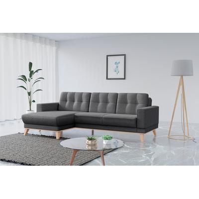 Ecksofa SIT & MORE "Lavida L-Form", grau (anthrazit), B:279cm H:90cm T:167cm, 100% PES, Sofas, wahlweise mit Kippfunktion und Bettkasten Image