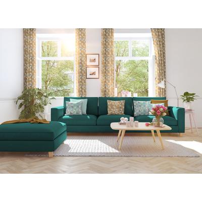 Vorhang ADAM "Bio Bel" Gr. 3, gelb (natur, grau, curry), B:142cm H:225cm, Jacquard, Baumwolle, Gardinen, aus Bio-Baumwolle Image