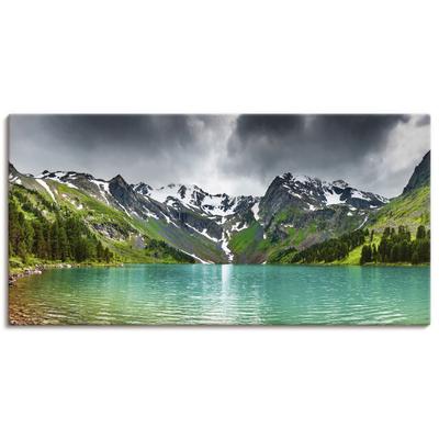 Wandbild ARTLAND "Bergsee", grün (farbe bild(er): grün), B:40cm H:20cm, Bilder, als Alubild, Outdoorbild, Leinwandbild, Poster in verschied. Größen Image