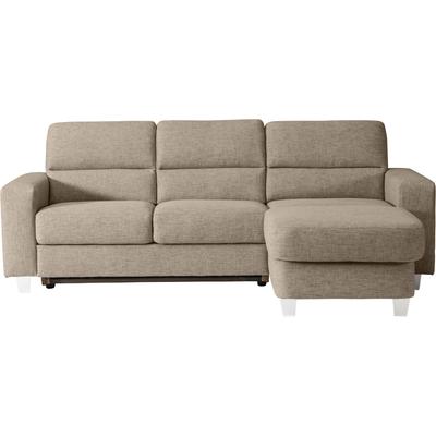 Ecksofa ALINA, grau (graubeige tta 4), B:264cm H:90cm T:167cm, Struktur TTA (100% Polyester), Sofas Image