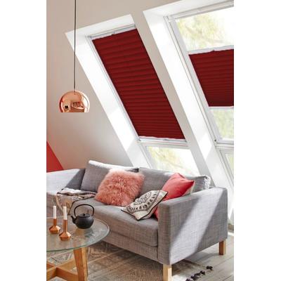 Dachfensterplissee SUNLINES "Classic Style Crepe", rot (rot, weiß), B:117cm H:80cm, Obermaterial: 100% Polyester, Plissees, mit Führungsschienen Image