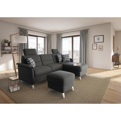 Ecksofa SIT & MORE "Palmera L-Form", grau (anthrazit), B:244cm H:89cm T:163cm, 100% Polyester, Sofas, Federkern, wahlweise mit Bettfunktion und mit/ohne Stauraum Image