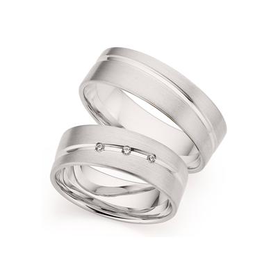 Trauring PHÖNIX "Schmuck Geschenk Silber 925 Trauring Ehering LIEBE versch. Varianten" Gr. 69, silber (silberfarben), Fingerringe, Damen, 69, ohne Brillanten, Silber 925 (Sterlingsilber), 6,5mm, Made in Germany - wahlweise mit oder ohne Brillanten Image