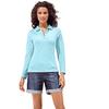 Poloshirt "Poloshirt", Damen, Gr. 46, blau (türkis), 95% Baumwolle, 5% Elasthan, B.C. BEST CONNECTIONS BY HEINE, unifarben, Langarm, Shirts