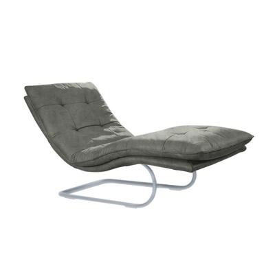 Relaxliege W.SCHILLIG "daily dreams", grau (grau s37), B:75cm H:91cm T:170cm, Stoff S37 (100% Polyester), Sofas, in Waffelkissen-Optik, wahlweise mit Motor, silber matt, in 2 Breiten Image
