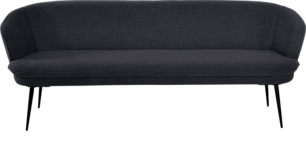 Polsterbank K+W KOMFORT & WOHNEN "ZOOM", blau (marine 58), B:222cm H:87cm T:66cm, Sitzbänke, 3-Sitzer Polsterbank mit dekorativen Keder