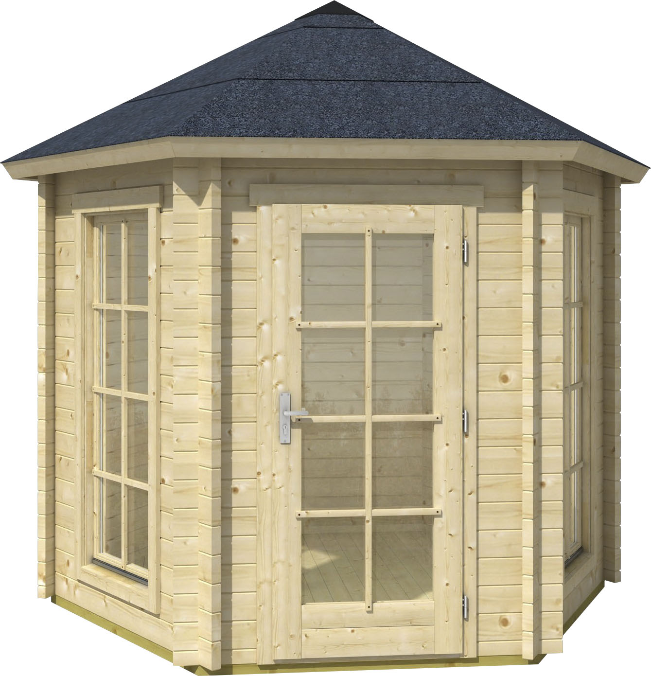 Pavillon LASITA MAJA "Inverness", beige (naturbelassen, naturbelassen), B/H/T: 320cm x 2.895cm x 277,1cm, Pavillons, BxT: 320x277,1 cm, Fichtenholz Image