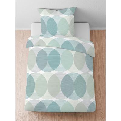 Bettwäsche BIBERNA Gr. 2, blau (aqua), B/L: 155cm x 200cm, , Lyocell, B/L: 80cm x 80cm, Lyocell, 100% Lyocell TENCEL, Bettwäsche Image