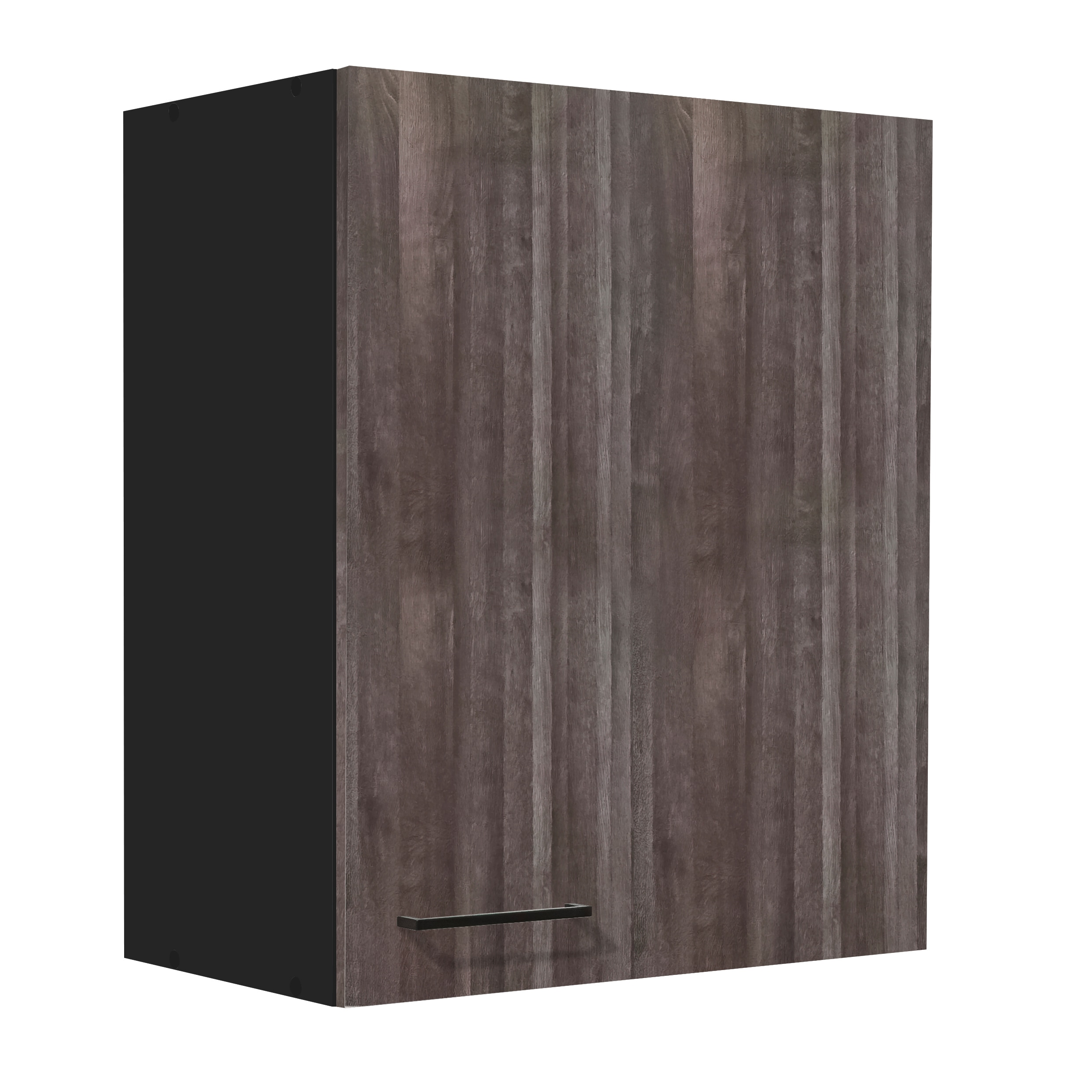 Hängeschrank WIHO KÜCHEN "Nisos", braun (front: aberdeen dunkel, korpus: schwarz), B:60cm H:71,5cm T:35cm, Schränke, Hängeschrank, in den Breiten 50 und 60 cm