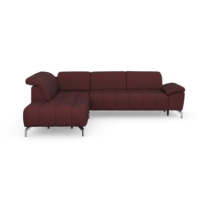 Ecksofa SIT & MORE "Cool L-Form", lila (chianti), B:272cm H:79cm T:220cm, Sofas, wahlweise mit Kopfteilverstellung und Vorziehsitz, motorisch Image