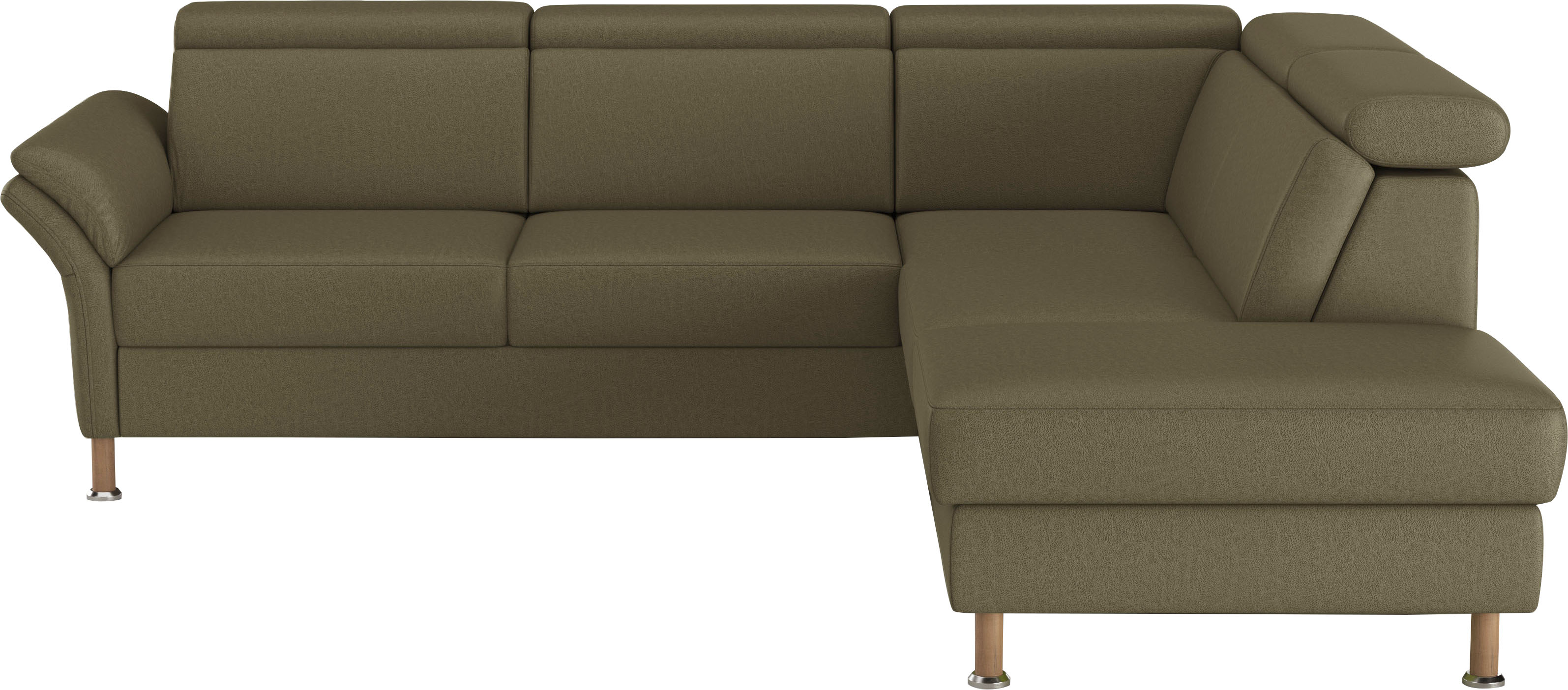 Ecksofa HOME AFFAIRE "Calypso L-Form", grün (olive), B:259cm H:85cm T:227cm, 100% Polyester, Sofas, Ecksofa, mit Relaxfunktion motorisch im Sofa 2,5- Sitzer