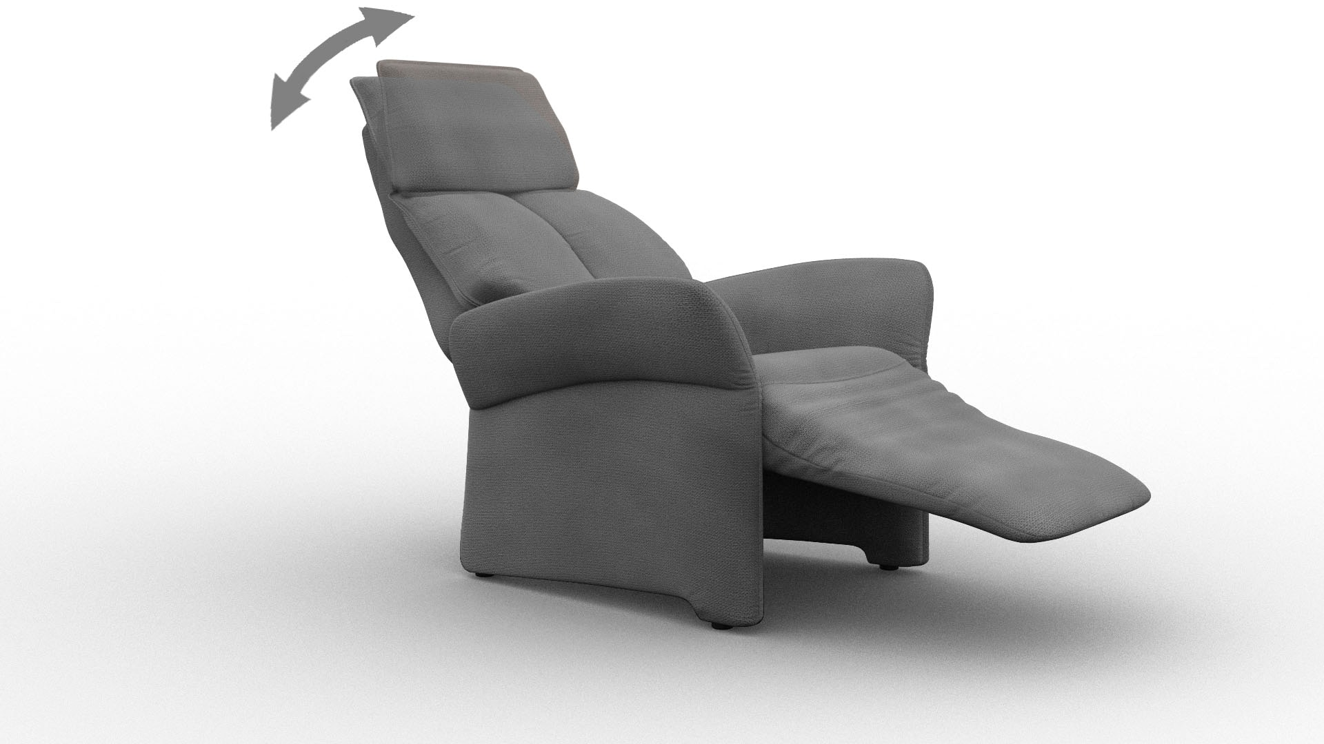 Relaxsessel ALINA "Savin", grau (anthrazit xbo 9), B:84cm H:114cm T:88cm, Struktur fein XBO (100% Polyester), Sessel, Relaxsessel, in Größe M, Liegefläche 180cm, verstellbar, optional mit Aufstehhilfe