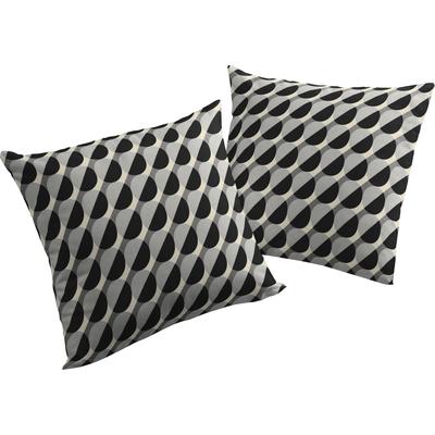 Dekokissen ADAM "Circles", grau (dunkelgrau, hellgrau, bedruckt), B:50cm L:50cm, Baumwolle, Dekokissen_Sitzkissen_Kissenhüllen, GOTS zertifiziert - Kissenhülle ohne Füllung, 1 Stück Image