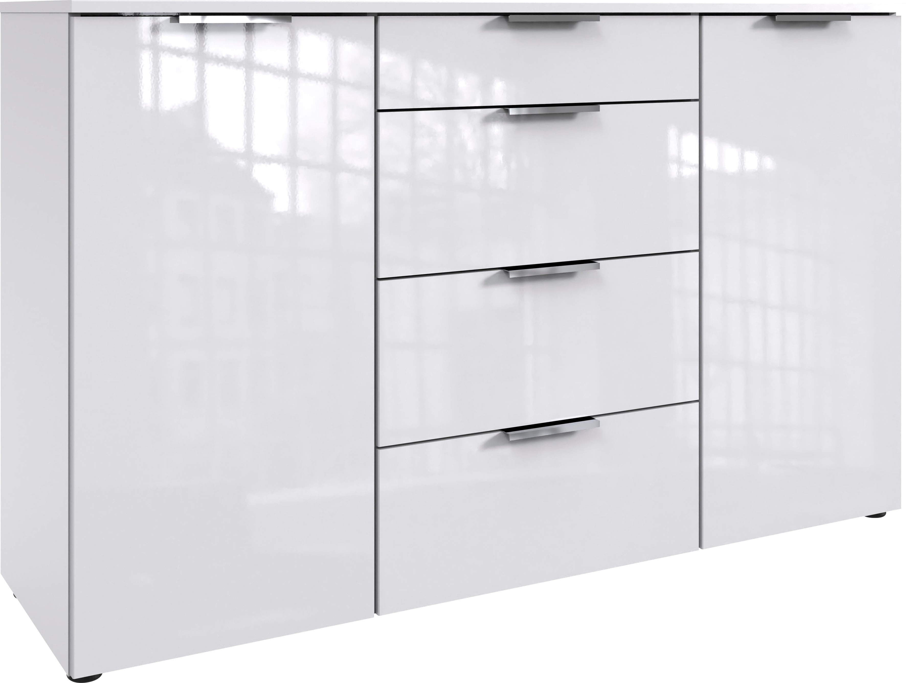 Kombikommode WIMEX "level36 D by fresh to go", weiß (korpus weiß, front lack weiß), B:135cm H:84cm T:41cm, Holzwerkstoff, Sideboards, Kombikommode, mit lackierten Hochglanz Fronten, soft-close Funktion, 135cm breit Image