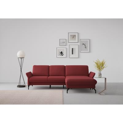 Ecksofa SIT & MORE "Fashion L-Form", rot (bordeaux), B:253cm H:84cm T:165cm, Sofas, wahlweise mit Kopfteilverstellung und Vorziehsitz, motorisch Image