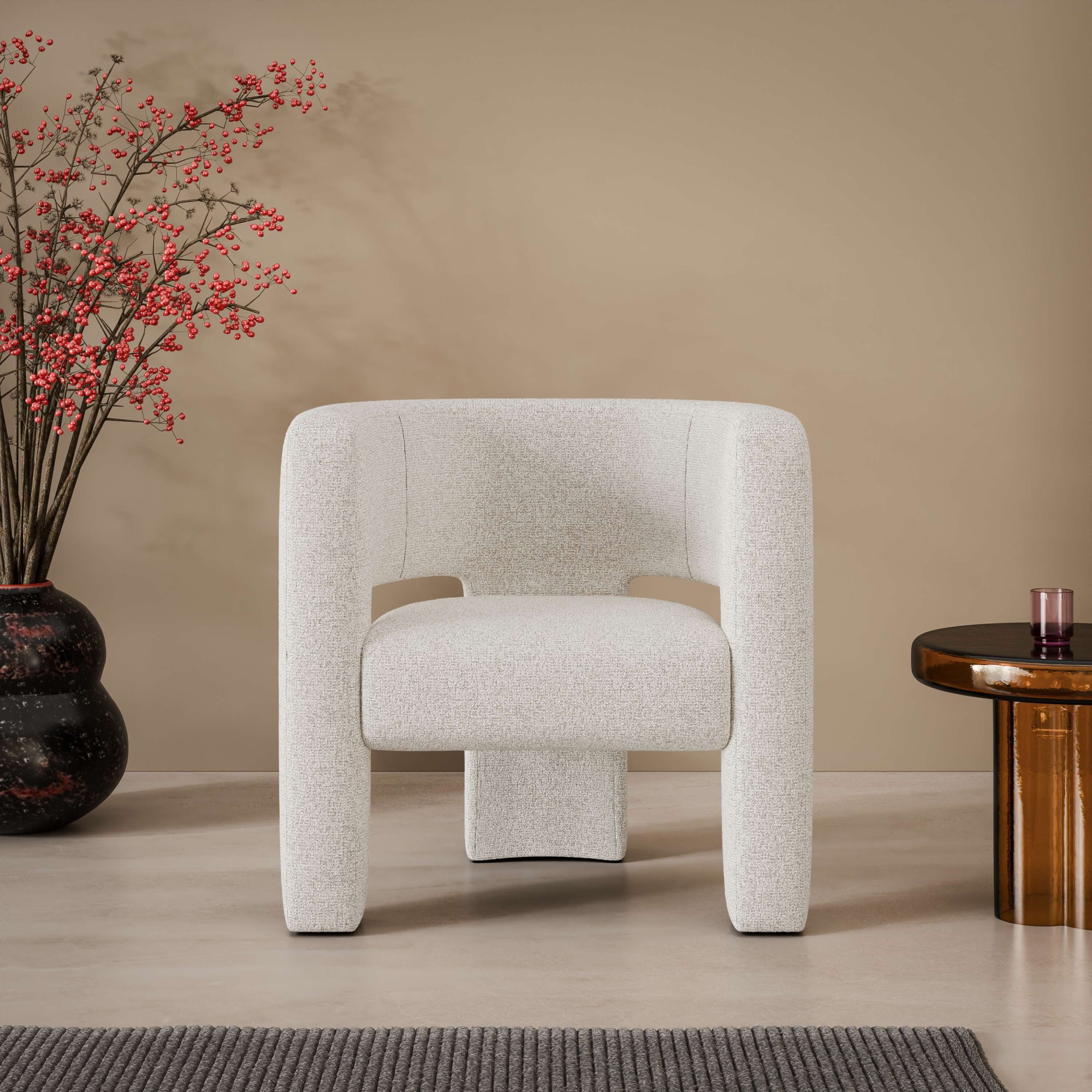 Sessel "Ohrensessel SELMIA Moderner Lounge-Sessel Einzelsitz, B/T/H 73/62/76cm", beige (hellbeige), B:73cm H:76cm T:62cm, 95% Polyester, 5% Cotton, LEGER HOME BY LENA GERCKE, Sessel, Lounge-Sessel, Relaxsessel/Lehnstuhl, erhältlich in trendigen...