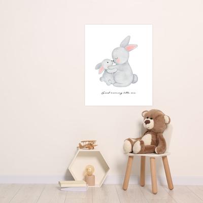 Bild mit Rahmen LÜTTENHÜTT "oder Poster, Großer Hase und Hasenkind", bunt (farbe bild(er): bunt), B:30cm H:40cm T:0,2cm, Papier, Bilder, HD Premium Druck Image