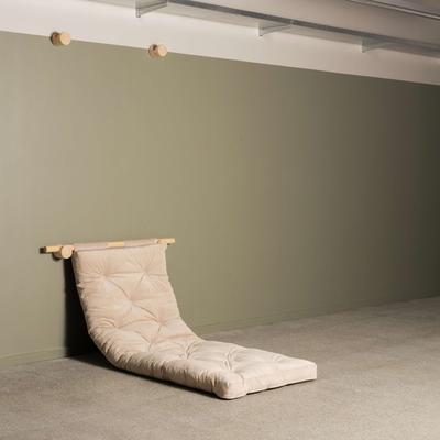 Schlafsofa KARUP DESIGN "Hooked Sofa Bed / Sleeper Chair – Sitz- oder Schlafplatz, platzsparend", weiß (ivory), B:75cm H:12cm T:200cm, Bezug: 100% Polyester, Sofas, Futonmatratze inkl. Halterungsset aus FSC-zertifiziertem Massivholz Image