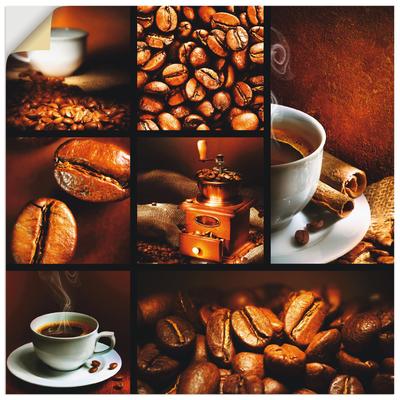 Wandbild ARTLAND "Kaffee Collage", braun (farbe bild(er): braun), B:40cm H:40cm T:0,1cm, Dekorfolie, Bilder, als Leinwandbild, Poster, Wandaufkleber in verschied. Größen Image