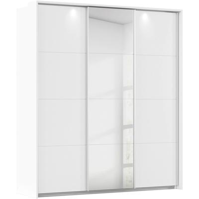 Schwebetürenschrank RAUCH "Kleiderschrank Schrank Garderobe CORTONA mit Passepartout", weiß (alpinweiß), B:211cm H:233cm T:64cm, Holzwerkstoff, Schränke, und optionaler Beleuchtung inkl. Inneneinteilung 2 Boxen und Böden Image