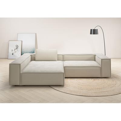 Ecksofa PLACES OF STYLE "Watertown, moderne XXL L-Form, 306 cm breit", beige (sand), B:306cm H:68cm T:191cm, 94% Polyester, 6% Nylon, Sofas, Komfortabel mit tiefer Sitzfläche – ideal für große Wohnräume Image