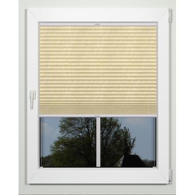 Plissee INDEKO "advanced", beige (sand, weiß), B:46cm H:170cm, Obermaterial: 94% Polyester, 6% sonstige Fasern, Plissees, Crushed-Optik, nach Maß Image