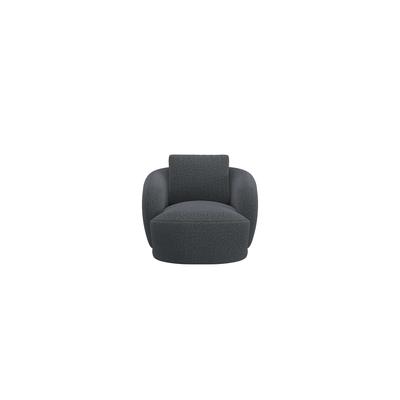 Sessel FLEXLUX "Torino, rund, drehbar, Einzelsofa, Polstersessel", grau (anthrazit), B:90cm H:85cm T:92cm, 100% Polyester, Sessel, Einzelsessel Polstersessel, Modernes, organisches Sessel-Design, Kaltschaum, Wellenunterfederung Image