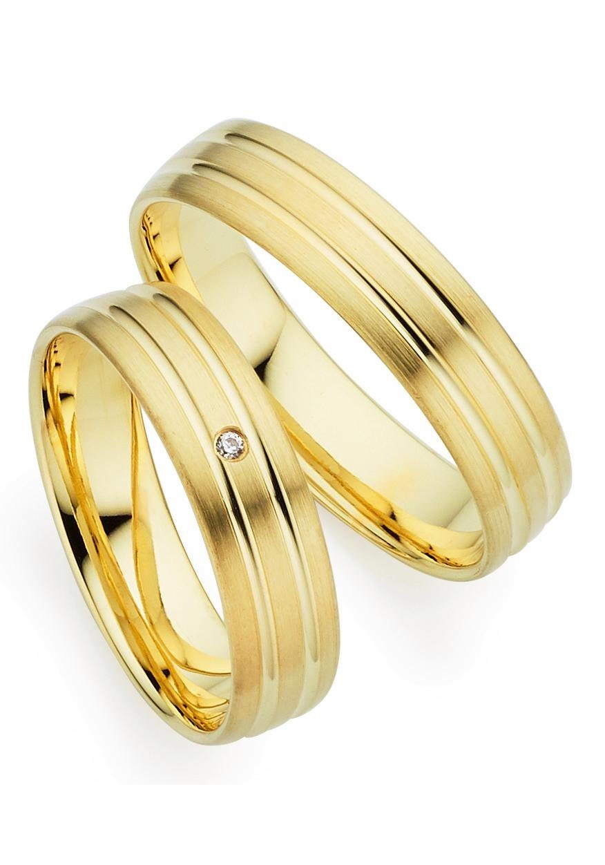 Trauring PHÖNIX "Schmuck Geschenk Gold 333 Trauring Ehering LIEBE versch. Varianten" Gr. 56, gold (gelbgoldfarben), Fingerringe, 56, ohne Brillant, Gelbgold 333, 5mm, Made in Germany, wahlweise mit oder ohne Brillant Image