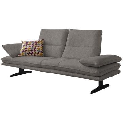 2-Sitzer W.SCHILLIG "broadway", grau (grau s22), B:216cm H:94cm T:96cm, Flachgewebe S22 (100% Polyester), Sofas, Sitztiefenverstellung, Kopfteil- & Seitenteilverstellung, Breite 216cm Image