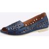 Sandalette GEMINI, Damen, Gr. 36, blau (dunkelblau), Glattleder, sportlich, Schuhe Ballerina Peeptoe