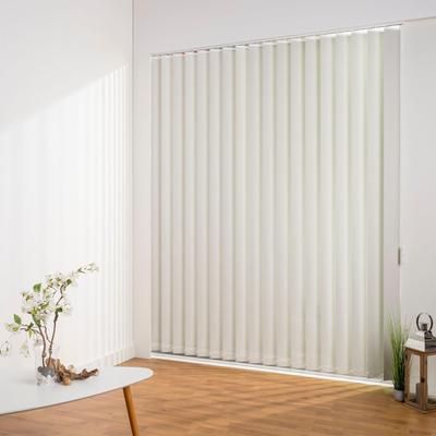 Lamellenvorhang LIEDECO "Lamellenvorhang Vertikalanlage Verdunkelung - 89 mm Lamelle" Gr. 7, beige (beige, weiß), B:250cm H:180cm, Jalousien, Kürzbare Vertikalanlage Verdunkelung Image