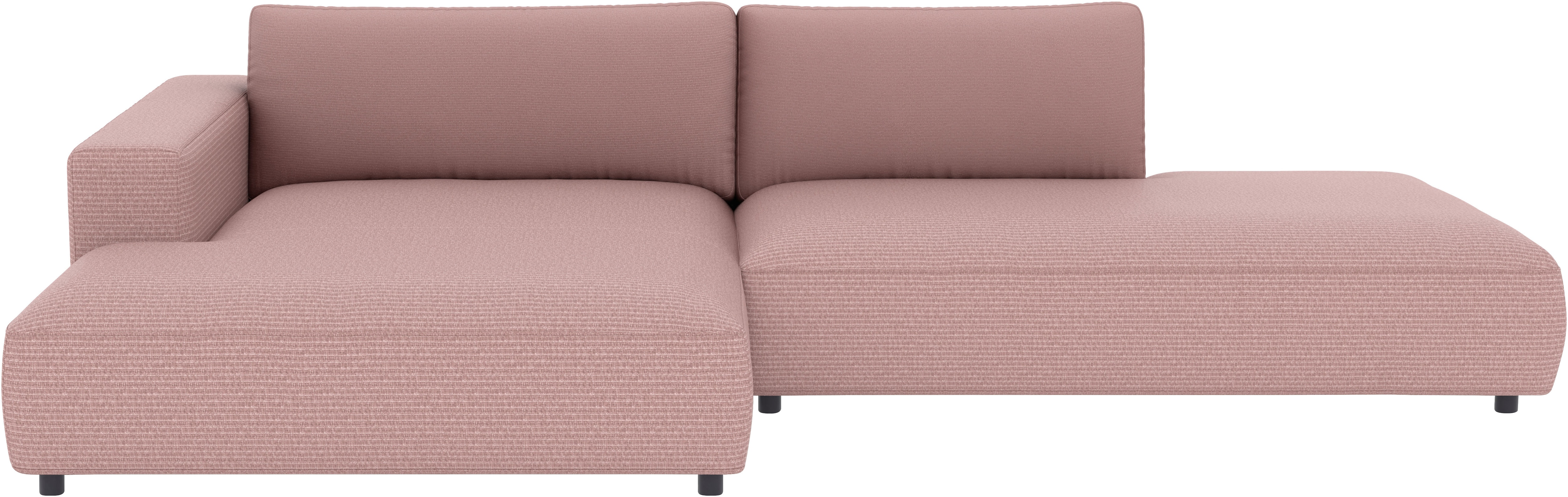 Ecksofa MUSTERRING "Lucia", rosa (rosewood), B:330cm H:81cm T:190cm, 100% Polyester, Sofas, verschiedene Farben, großer Longchair mit Armlehne, B330 x T190 cm