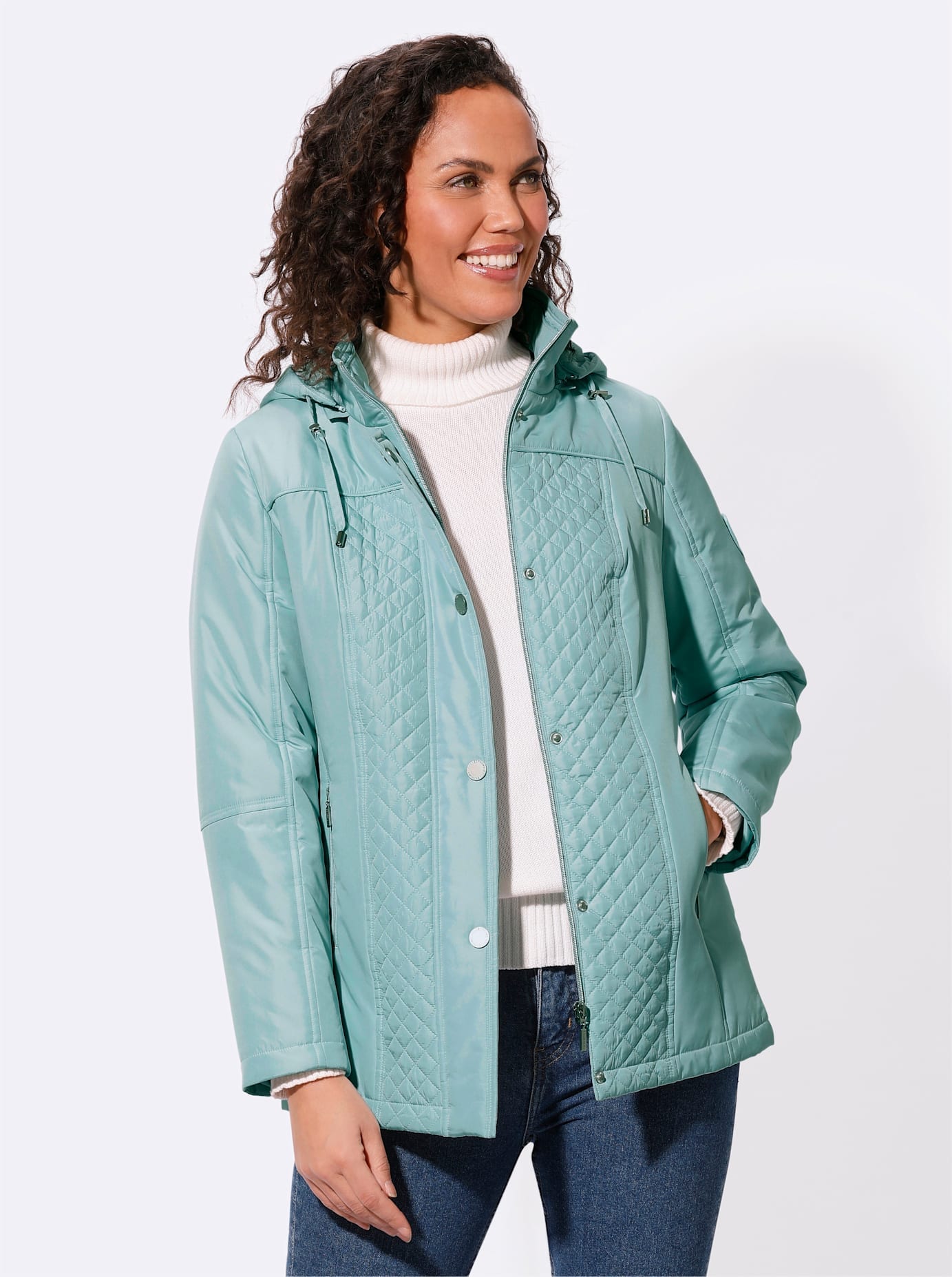 Steppjacke CASUAL LOOKS, Damen, Gr. 54, grün (kalkmint), 100% Polyester, Wattierung:100% Polyester, unifarben, Jacken Image