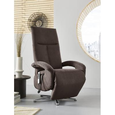 TV-Sessel SIT & MORE "Tycoon mit Kopfteilverstellung und 360 Drehfunktion", braun (dunkelbraun), B:74cm H:112cm T:82cm, 100% Polyester, Sessel, wahlweise manuell oder elektrischer Funktion, auch mit Akku (kabellos) Image