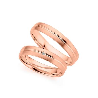 Trauring PHÖNIX "Schmuck Geschenk Gold 333 Trauring Ehering LIEBE versch. Varianten" Gr. 63, rosa (roségoldfarben), Fingerringe, 63, ohne Brillant, Roségold 333, 4,0mm, Rosu00e9gold 333, Made in Germany, wahlweise mit oder ohne Brillant Image