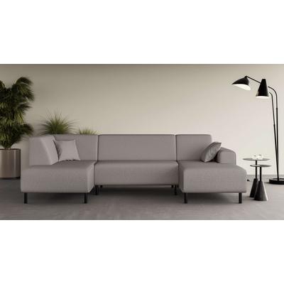 Wohnlandschaft HOME AFFAIRE "ARROS U-Form mit Wellenunterfederung, Maße B/T/H: 300/163/81 cm", grau (taupe), B:300cm H:81cm T:163cm, 100% Polyester, Sofas, incl. Zierkissen, mit Recamiere links/rechts bestellbar, auch in Cord Image