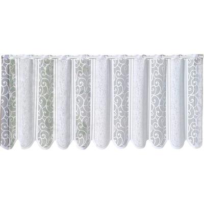 Scheibengardine WECKBRODT "Prag", weiß, B:550cm H:78cm, Jacquard, Polyester, Gardinen, Bistro, Jacquard, strukturiert, gebogt, nach Maß, Gardine, Store Image