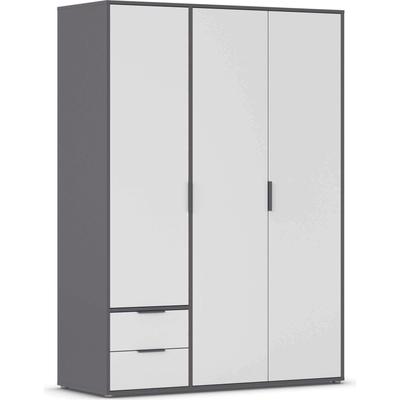 Kleiderschrank INOSIGN BY RAUCH "Schrank Garderobe Schlafzimmer Stauraum PAULLY TOPSELLER Wäscheschrank", graumetallic, alpinweiß, kantengriff, B:140cm H:194cm T:54cm, Holzwerkstoff, Schränke, OTTOS CHOICE 3 Griffvarianten MADE IN GERMANY Image