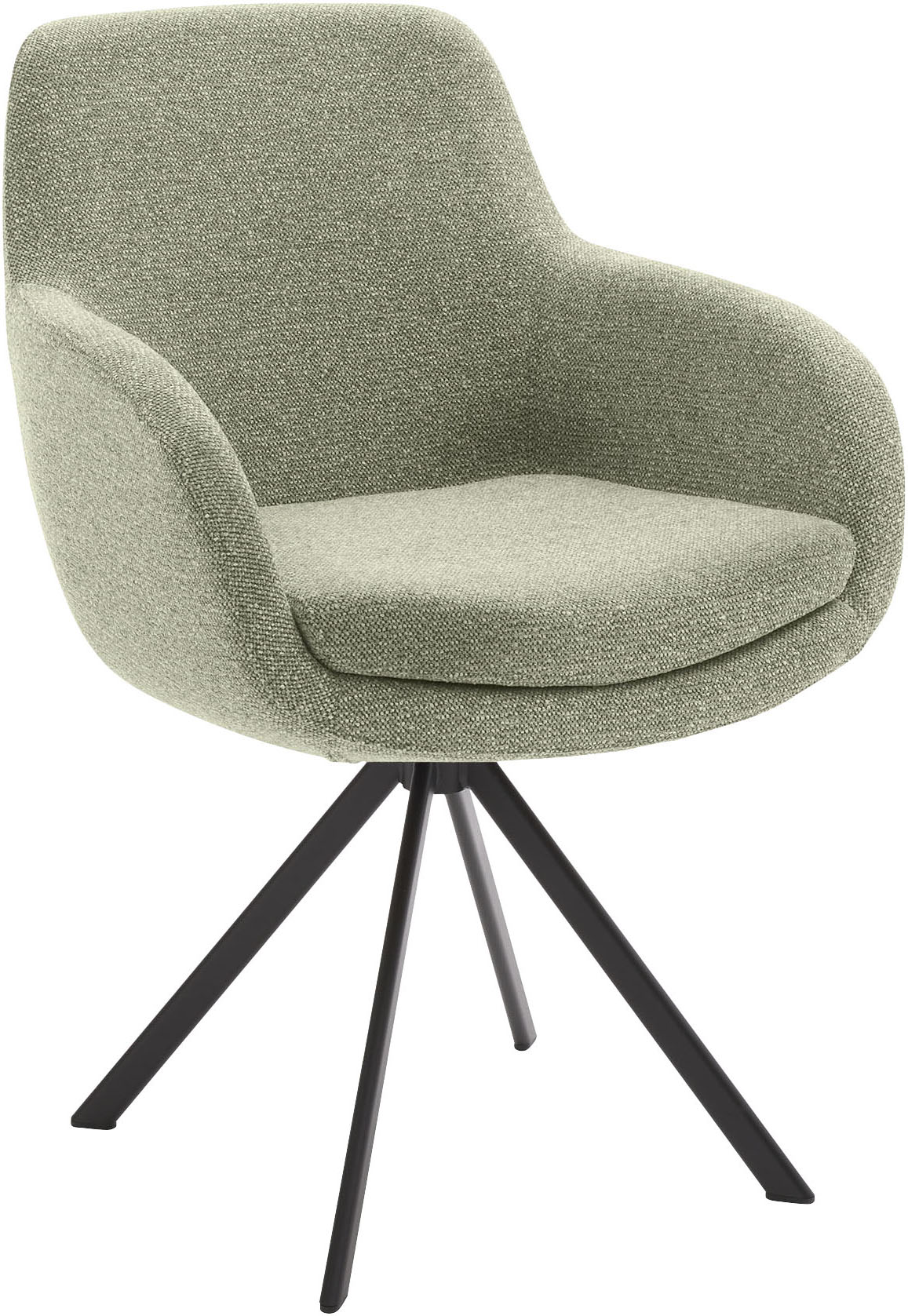 Esszimmerstuhl MUSTERRING "Tavia", grün (oliv, eisen schwarz), B:62cm H:86cm T:66cm, Stühle, Stativgestell Eisen schwarz, Drehfunktion optional, diverse Farben