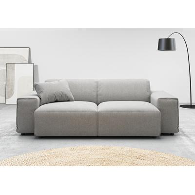 2,5-Sitzer ANDAS "Glimminge auch in Breitcord, Feincord + Easy care-Bezug", grau (light grau), B:214cm H:71cm T:101cm, 100% Polyester, Sofas, besondere Kedernähte, Zierkissen Image