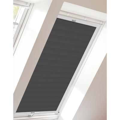 Dachfensterplissee SUNLINES "StartUp Style Crepe", grau (anthrazit, weiß), B:38,4cm H:93,9cm, Obermaterial: 100% Polyester, Plissees, mit Führungsschienen Image
