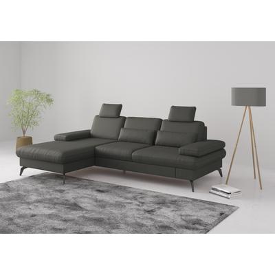 Ecksofa SIT & MORE "Morris L-Form, inkl. Sitztiefenverstellung", grau (anthrazit), B:275cm H:82cm T:171cm, Sofas, wahlweise mit Armteilverstellung, Bettfunktion & Bettkasten Image