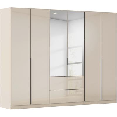 Drehtürenschrank RAUCH "Kleiderschrank Kleiderschränke Schrank Garderobe AGORDO mit Glasfront", beige, glas beige (champagner), B:271cm H:210cm T:54cm, Holzwerkstoff, Schränke, mit Außenschubkästen, in 7 Breiten und 2 Höhen MADE IN GERMANY Image