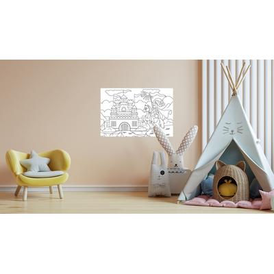 Wandsticker QUEENCE "Ritterburg", weiß, B:90cm, Vinyl, Wandtattoos, DIY-Wandsticker zum Bemalen Image