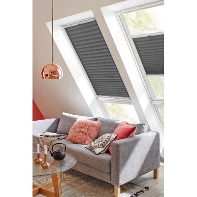 Dachfensterplissee SUNLINES "Classic Style Crepe", grau (anthrazit, weiß), B:49cm H:100cm, Obermaterial: 100% Polyester, Plissees, mit Führungsschienen Image
