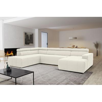 Wohnlandschaft DOMO COLLECTION "Brandon, whlw. mit Sitztiefenverstellung, inkl. Nierenkissen", weiß, B:359cm H:80cm T:228cm, Kunstleder SOFTLUX, Luxus-Microfaser in Antikleder-Optik (100% Polyester), Luxus-Microfaser (100% Polyester), Sofas, mit... Image