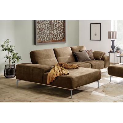 Ecksofa W.SCHILLIG "run, Designsofa mit tollem Sitzkomfort, bequem, L-Form", braun (chocolate s37), B:299cm H:88cm T:178cm, Longlife Xtra-Leder Z73: Naturwalkleder der Luxusklasse aus den erlesensten Rohhäuten. Hautstärke 1, 1 u2013 1, 3 mm,... Image