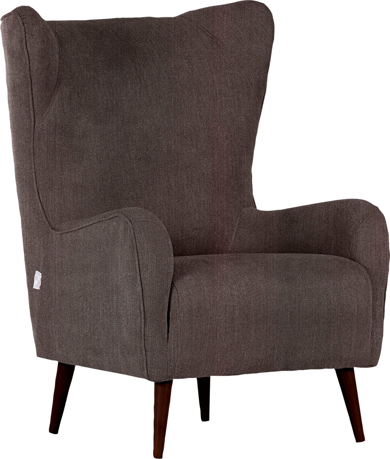 Ohrensessel GUTMANN FACTORY "Vigo", braun, B:80cm H:106cm T:80cm, Sessel, Ohrensessel, Gestell antikfarben oder eiche natur